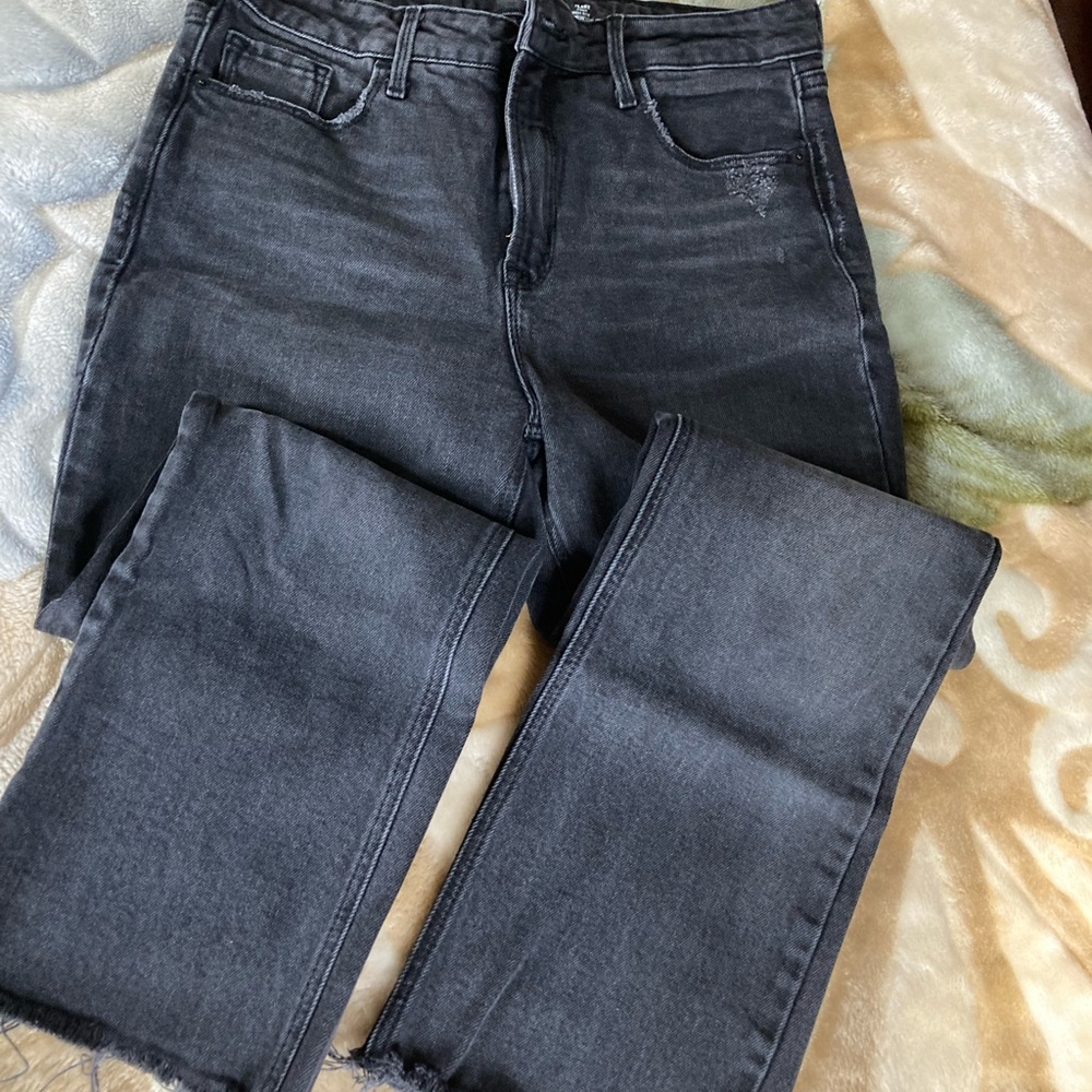 Old Navy Flare Ankle High Rise Jeans, Black, Size 8
